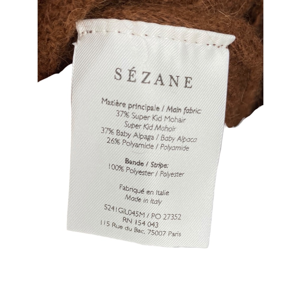 Sezane Gilet Barry Brown Cardigan Mohair Alpaca Knit Sweater XXS NWT - Picture 7 of 8